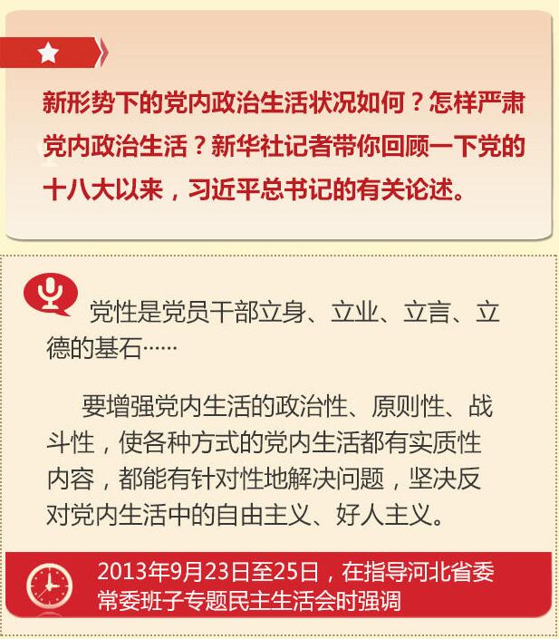 黨的十八大以來(lái)習總書(shū)記“話(huà)”黨內政治生活